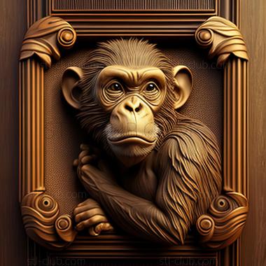 3D model st Nim Chimpsky famous animal (STL)